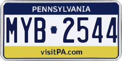 PA license plate MYB2544