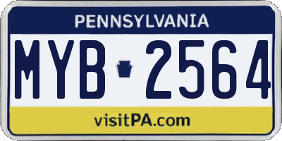 PA license plate MYB2564