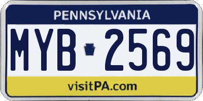 PA license plate MYB2569