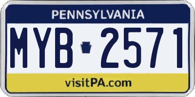 PA license plate MYB2571