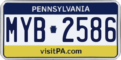 PA license plate MYB2586