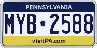 PA license plate MYB2588