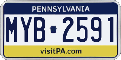 PA license plate MYB2591