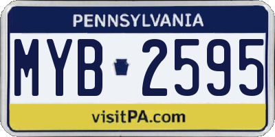 PA license plate MYB2595