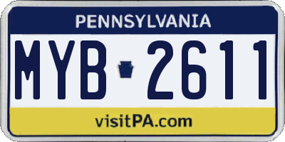 PA license plate MYB2611