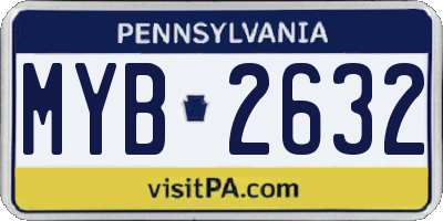 PA license plate MYB2632