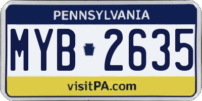 PA license plate MYB2635