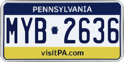 PA license plate MYB2636