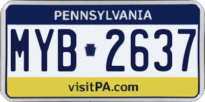 PA license plate MYB2637