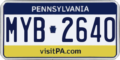 PA license plate MYB2640