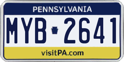 PA license plate MYB2641