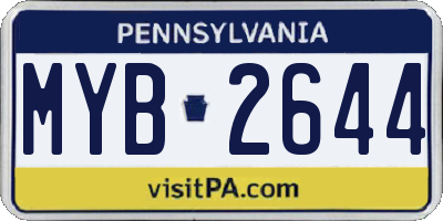 PA license plate MYB2644