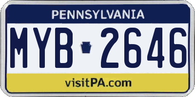 PA license plate MYB2646
