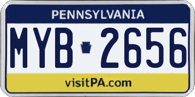 PA license plate MYB2656