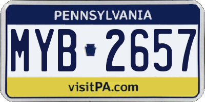PA license plate MYB2657