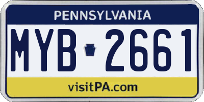 PA license plate MYB2661