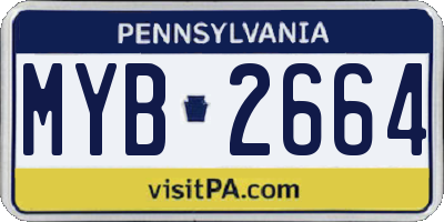 PA license plate MYB2664