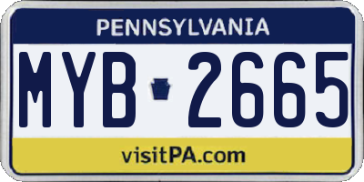 PA license plate MYB2665