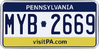 PA license plate MYB2669