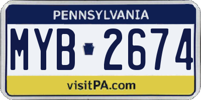 PA license plate MYB2674