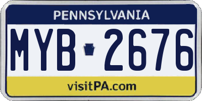 PA license plate MYB2676