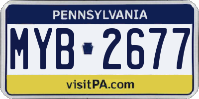 PA license plate MYB2677