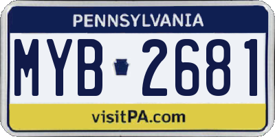 PA license plate MYB2681