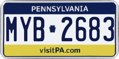 PA license plate MYB2683