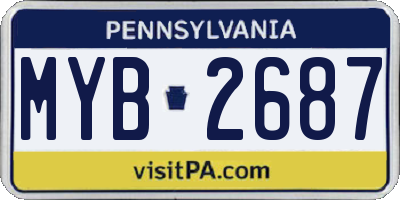 PA license plate MYB2687