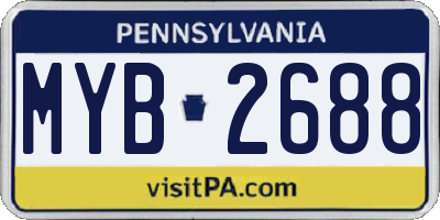 PA license plate MYB2688