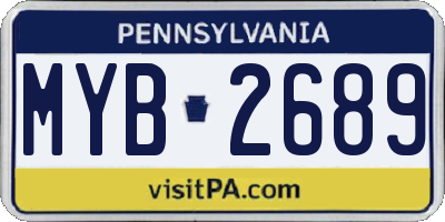 PA license plate MYB2689