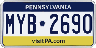 PA license plate MYB2690