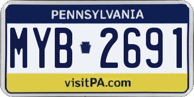 PA license plate MYB2691