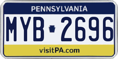 PA license plate MYB2696