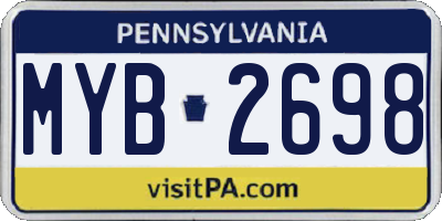 PA license plate MYB2698