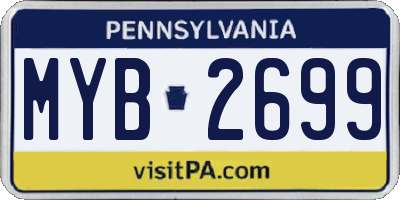 PA license plate MYB2699