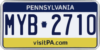PA license plate MYB2710