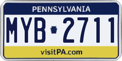 PA license plate MYB2711