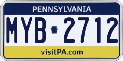 PA license plate MYB2712