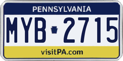 PA license plate MYB2715