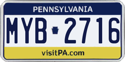 PA license plate MYB2716