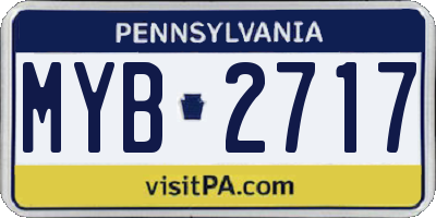 PA license plate MYB2717