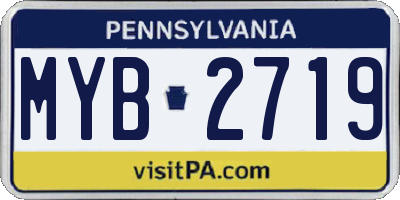 PA license plate MYB2719