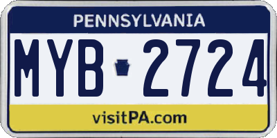PA license plate MYB2724