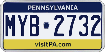 PA license plate MYB2732