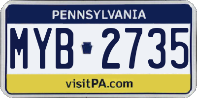 PA license plate MYB2735