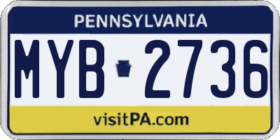 PA license plate MYB2736