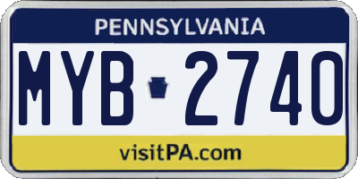 PA license plate MYB2740