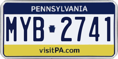 PA license plate MYB2741