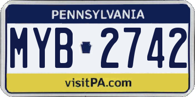 PA license plate MYB2742